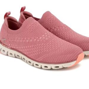 Skechers Glide Step- OH So Soft Slip-On Shoes- Pink Glitter